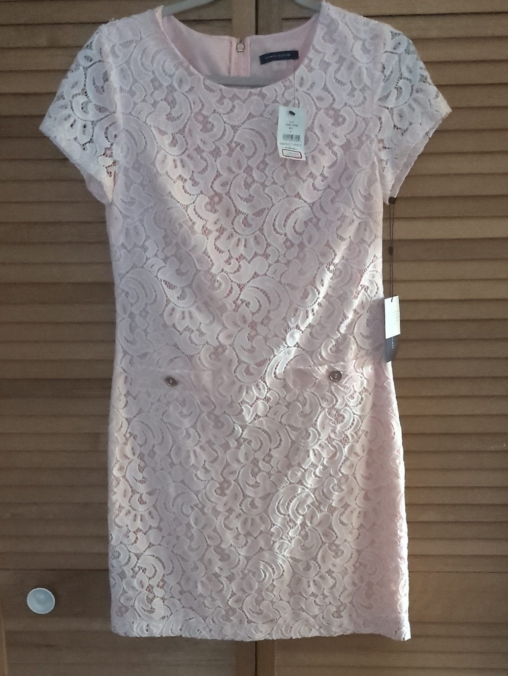 💥SUMMER END SALE💥Tommy Hilfiger Pale Pink Lace Shift Dress - Picture 6 of 8